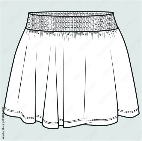 mini skirt drawing|basic skirt flat sketch.